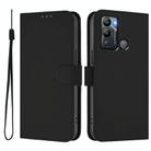 For Infinix Hot 12i / 20i Skin Feel Solid Color Leather Phone Case with Lanyard(Black) - 2