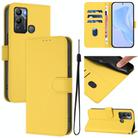 For Infinix Hot 12i / 20i Skin Feel Solid Color Leather Phone Case with Lanyard(Lemon Yellow) - 1