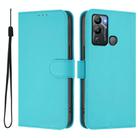 For Infinix Hot 12i / 20i Skin Feel Solid Color Leather Phone Case with Lanyard(Lake Blue) - 2