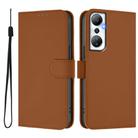 For Infinix Hot 20 4G Skin Feel Solid Color Leather Phone Case with Lanyard(Brown) - 2