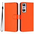 For Infinix Hot 20 4G Skin Feel Solid Color Leather Phone Case with Lanyard(Orange) - 2