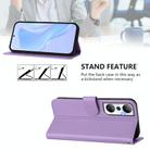 For Infinix Hot 20 4G Skin Feel Solid Color Leather Phone Case with Lanyard(Lavender Purple) - 3