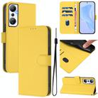 For Infinix Hot 20 4G Skin Feel Solid Color Leather Phone Case with Lanyard(Lemon Yellow) - 1