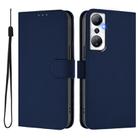 For Infinix Hot 20 4G Skin Feel Solid Color Leather Phone Case with Lanyard(Navy Blue) - 2