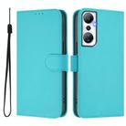 For Infinix Hot 20 4G Skin Feel Solid Color Leather Phone Case with Lanyard(Lake Blue) - 2
