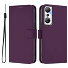 For Infinix Hot 20 4G Skin Feel Solid Color Leather Phone Case with Lanyard(Violet) - 2