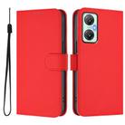 For Infinix Hot 20 5G Skin Feel Solid Color Leather Phone Case with Lanyard(Red) - 2