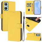 For Infinix Hot 20 5G Skin Feel Solid Color Leather Phone Case with Lanyard(Lemon Yellow) - 1