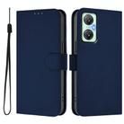 For Infinix Hot 20 5G Skin Feel Solid Color Leather Phone Case with Lanyard(Navy Blue) - 2