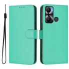 For Infinix Hot 20 Play Skin Feel Solid Color Leather Phone Case with Lanyard(Green) - 2