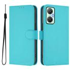 For Infinix Hot 20S Skin Feel Solid Color Leather Phone Case with Lanyard(Lake Blue) - 2