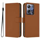 For Infinix Hot 30 5G Skin Feel Solid Color Leather Phone Case with Lanyard(Brown) - 2