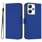 For Infinix Hot 30 Play NFC 4G Skin Feel Solid Color Leather Phone Case with Lanyard(Dark Blue) - 2