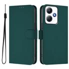 For Infinix Hot 30 Play NFC 4G Skin Feel Solid Color Leather Phone Case with Lanyard(Dark Green) - 2