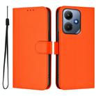 For Infinix Hot 30i Skin Feel Solid Color Leather Phone Case with Lanyard(Orange) - 2