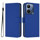 For Infinix Hot 30i Skin Feel Solid Color Leather Phone Case with Lanyard(Dark Blue) - 2