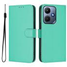 For Infinix Hot 30i Skin Feel Solid Color Leather Phone Case with Lanyard(Green) - 2