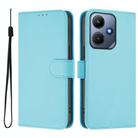 For Infinix Hot 30i Skin Feel Solid Color Leather Phone Case with Lanyard(Sky Blue) - 2