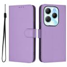 For Infinix Hot 40 4G Skin Feel Solid Color Leather Phone Case with Lanyard(Lavender Purple) - 2