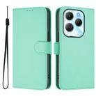 For Infinix Hot 40 4G Skin Feel Solid Color Leather Phone Case with Lanyard(Mint Green) - 2