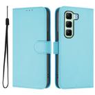 For Infinix Hot 50 4G Skin Feel Solid Color Leather Phone Case with Lanyard(Sky Blue) - 2