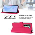 For Infinix Hot 50 4G Skin Feel Solid Color Leather Phone Case with Lanyard(Rose Red) - 3