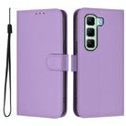 For Infinix Hot 50 5G Skin Feel Solid Color Leather Phone Case with Lanyard(Lavender Purple) - 2