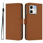 For Infinix Hot 50i 5G / Smart 9 4G Skin Feel Solid Color Leather Phone Case with Lanyard(Brown) - 2