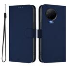 For Infinix Note 12 2023 4G Skin Feel Solid Color Leather Phone Case with Lanyard(Navy Blue) - 2