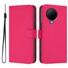 For Infinix Note 12 2023 4G Skin Feel Solid Color Leather Phone Case with Lanyard(Rose Red) - 2