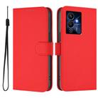 For Infinix Note 12 Pro 5G Skin Feel Solid Color Leather Phone Case with Lanyard(Red) - 2
