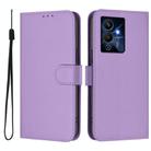 For Infinix Note 12 Pro 5G Skin Feel Solid Color Leather Phone Case with Lanyard(Lavender Purple) - 2