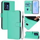 For Infinix Note 12 Pro 5G Skin Feel Solid Color Leather Phone Case with Lanyard(Green) - 1