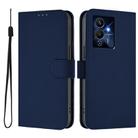 For Infinix Note 12 Pro 5G Skin Feel Solid Color Leather Phone Case with Lanyard(Navy Blue) - 2