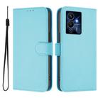 For Infinix Note 12 Pro 5G Skin Feel Solid Color Leather Phone Case with Lanyard(Sky Blue) - 2