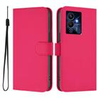 For Infinix Note 12 Pro 5G Skin Feel Solid Color Leather Phone Case with Lanyard(Rose Red) - 2