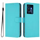 For Infinix Note 12 Pro 5G Skin Feel Solid Color Leather Phone Case with Lanyard(Lake Blue) - 2