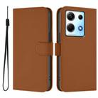 For Infinix Note 30 4G / 5G Skin Feel Solid Color Leather Phone Case with Lanyard(Brown) - 2