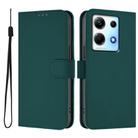 For Infinix Note 30 4G / 5G Skin Feel Solid Color Leather Phone Case with Lanyard(Dark Green) - 2