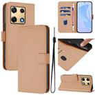 For Infinix Note 30 Pro 4G Skin Feel Solid Color Leather Phone Case with Lanyard(Nude) - 1