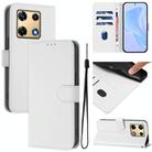 For Infinix Note 30 Pro 4G Skin Feel Solid Color Leather Phone Case with Lanyard(White) - 1
