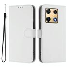 For Infinix Note 30 Pro 4G Skin Feel Solid Color Leather Phone Case with Lanyard(White) - 2