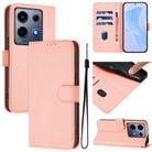For Infinix Note 30 VIP Skin Feel Solid Color Leather Phone Case with Lanyard(Pink) - 1