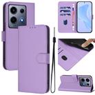 For Infinix Note 30 VIP Skin Feel Solid Color Leather Phone Case with Lanyard(Lavender Purple) - 1