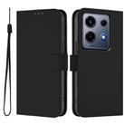For Infinix Note 30 VIP Skin Feel Solid Color Leather Phone Case with Lanyard(Black) - 2