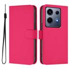 For Infinix Note 30 VIP Skin Feel Solid Color Leather Phone Case with Lanyard(Rose Red) - 2
