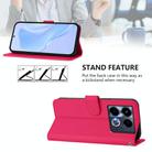 For Infinix Note 40 4G Skin Feel Solid Color Leather Phone Case with Lanyard(Rose Red) - 3