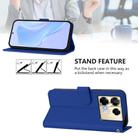 For Infinix Note 40 Pro 4G Skin Feel Solid Color Leather Phone Case with Lanyard(Dark Blue) - 3