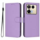 For Infinix Note 40 Pro 4G Skin Feel Solid Color Leather Phone Case with Lanyard(Lavender Purple) - 2