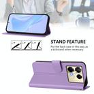 For Infinix Note 40 Pro 4G Skin Feel Solid Color Leather Phone Case with Lanyard(Lavender Purple) - 3